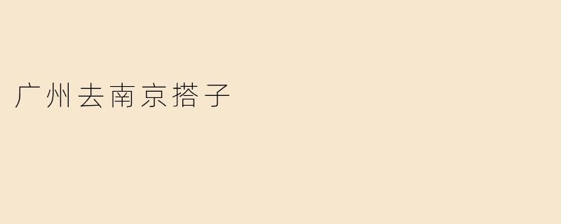 广州去南京搭子