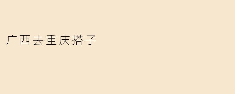 广西去重庆搭子
