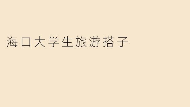 海口大学生旅游搭子