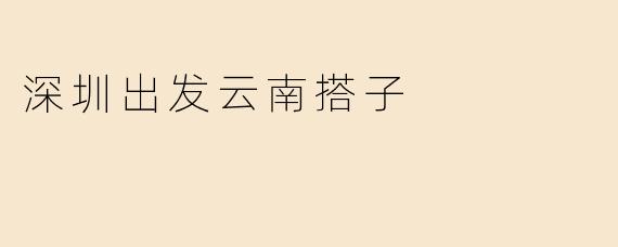 深圳出发云南搭子