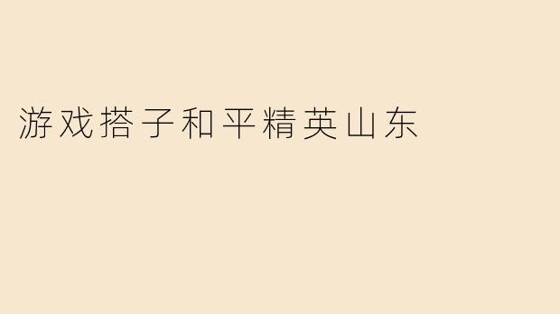 游戏搭子和平精英山东