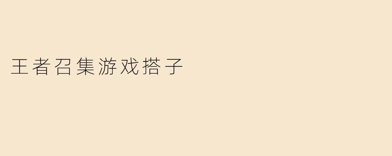 王者召集游戏搭子