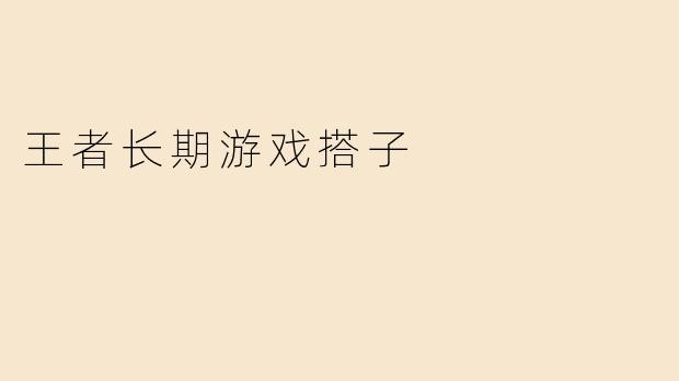 王者长期游戏搭子