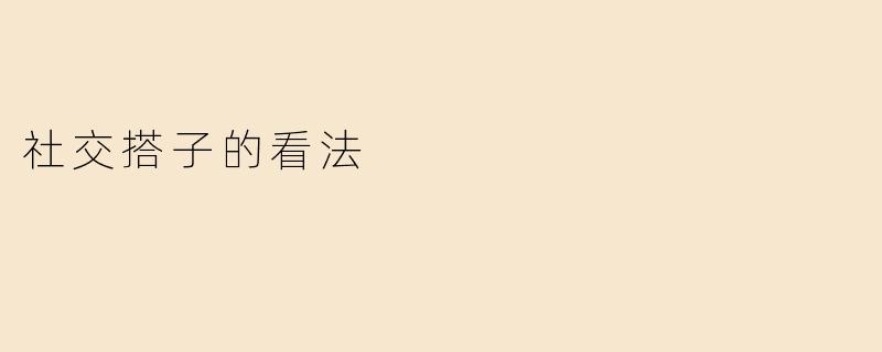社交搭子的看法