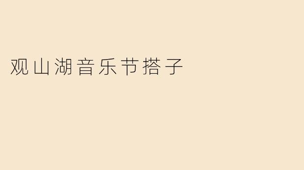 观山湖音乐节搭子