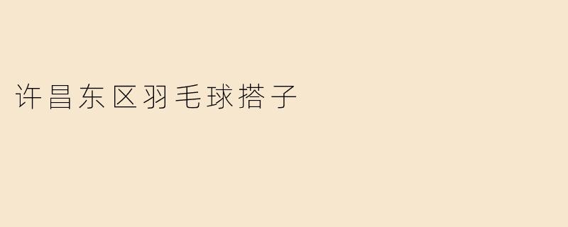 许昌东区羽毛球搭子