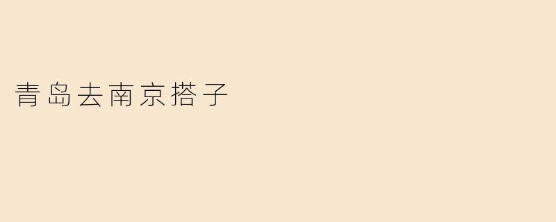 青岛去南京搭子