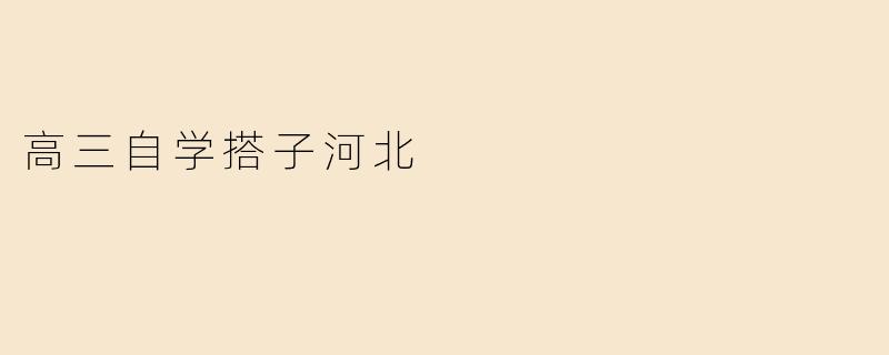 高三自学搭子河北