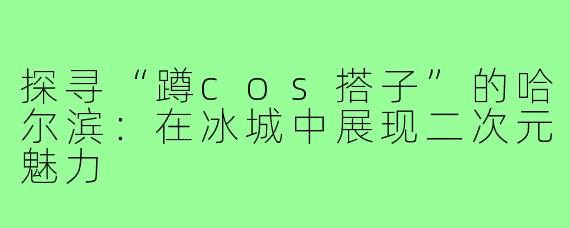 探寻“蹲cos搭子”的哈尔滨：在冰城中展现二次元魅力