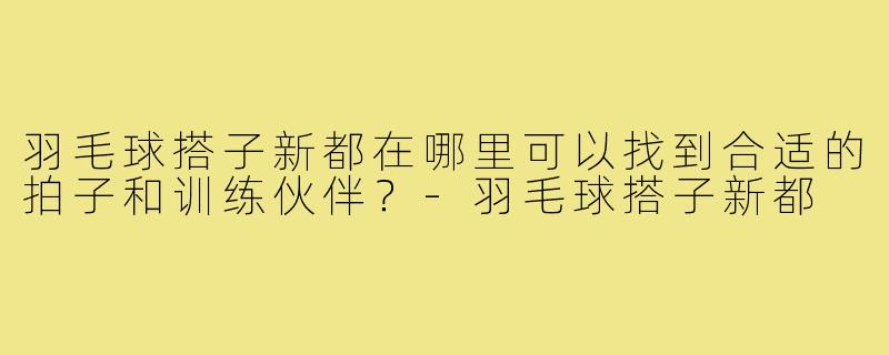 羽毛球搭子新都在哪里可以找到合适的拍子和训练伙伴？