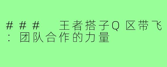 ### 王者搭子Q区带飞:团队合作的力量