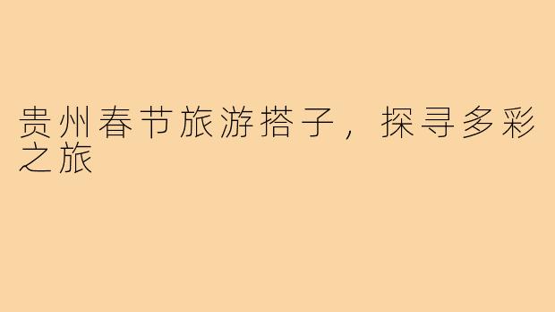 贵州春节旅游搭子,探寻多彩之旅