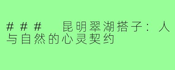 ### 昆明翠湖搭子：人与自然的心灵契约
