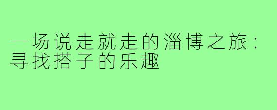 一场说走就走的淄博之旅:寻找搭子的乐趣