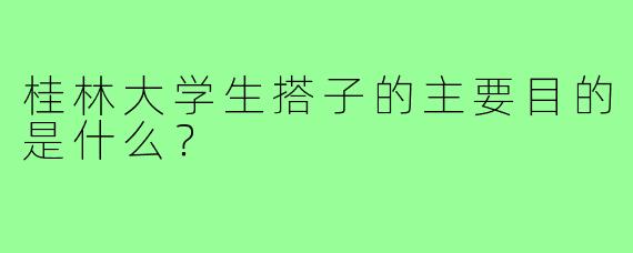 桂林大学生搭子的主要目的是什么？