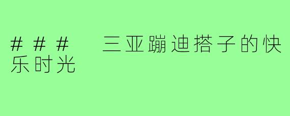 ### 三亚蹦迪搭子的快乐时光
