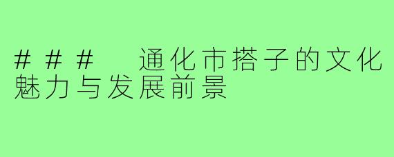 ### 通化市搭子的文化魅力与发展前景