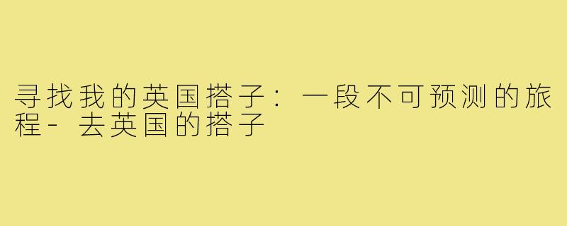 寻找我的英国搭子:一段不可预测的旅程-去英国的搭子