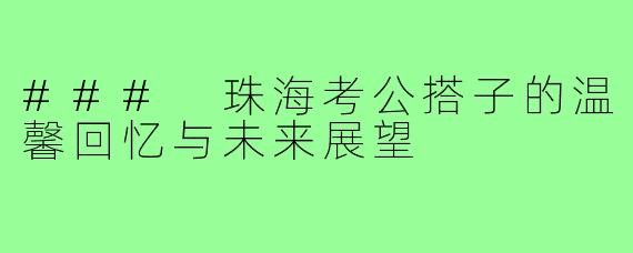 ### 珠海考公搭子的温馨回忆与未来展望