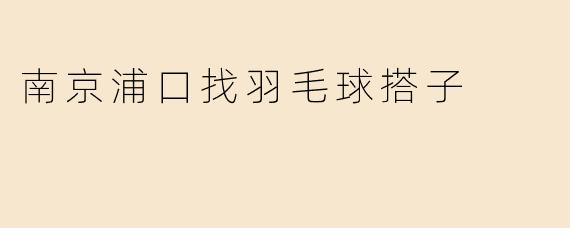 南京浦口找羽毛球搭子