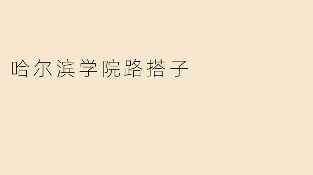 哈尔滨学院路搭子