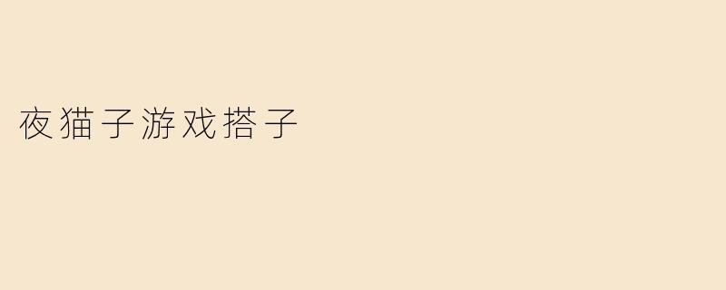 夜猫子游戏搭子