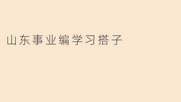 山东事业编学习搭子