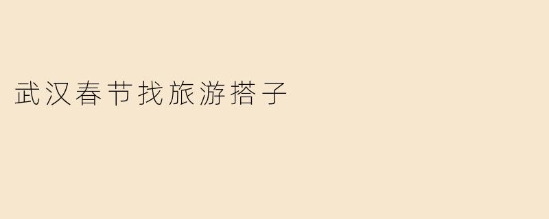 武汉春节找旅游搭子