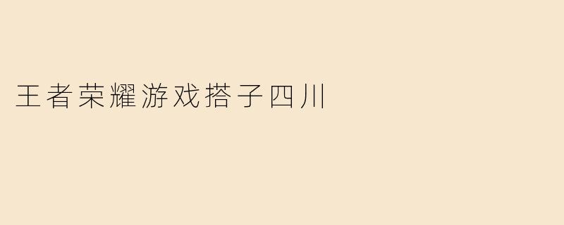 王者荣耀游戏搭子四川