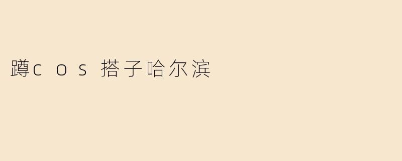 蹲cos搭子哈尔滨