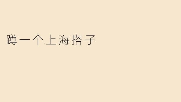 蹲一个上海搭子