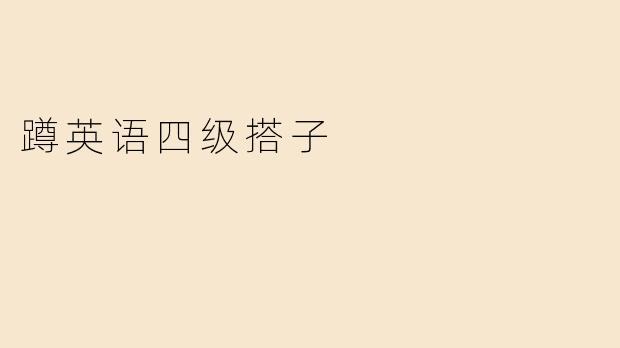 蹲英语四级搭子