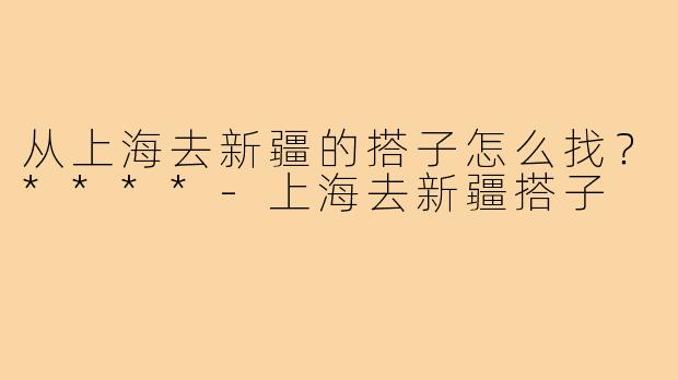 从上海去新疆的搭子怎么找？****