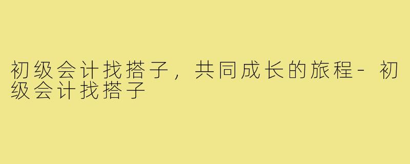 初级会计找搭子，共同成长的旅程-初级会计找搭子
