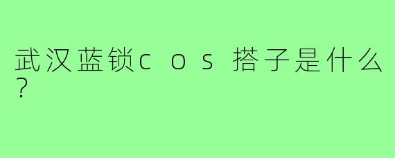武汉蓝锁cos搭子是什么？  