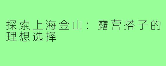 探索上海金山：露营搭子的理想选择