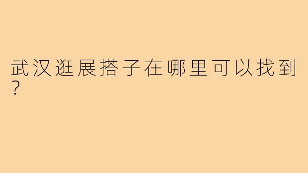 武汉逛展搭子在哪里可以找到？