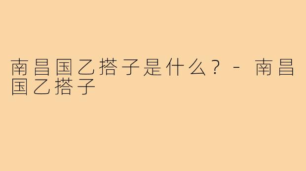 南昌国乙搭子是什么？-南昌国乙搭子
