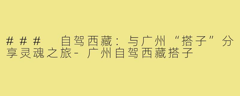 ### 自驾西藏:与广州“搭子”分享灵魂之旅-广州自驾西藏搭子
