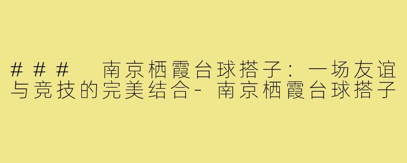 ### 南京栖霞台球搭子：一场友谊与竞技的完美结合-南京栖霞台球搭子