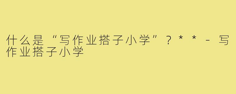 什么是“写作业搭子小学”？**