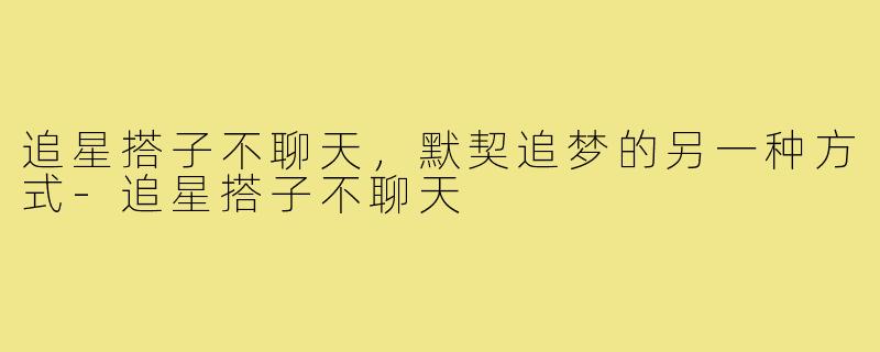 追星搭子不聊天,默契追梦的另一种方式-追星搭子不聊天