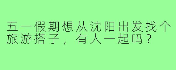 五一假期想从沈阳出发找个旅游搭子，有人一起吗？