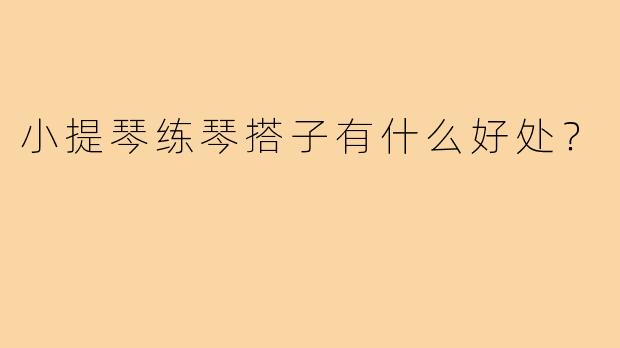 小提琴练琴搭子有什么好处？
