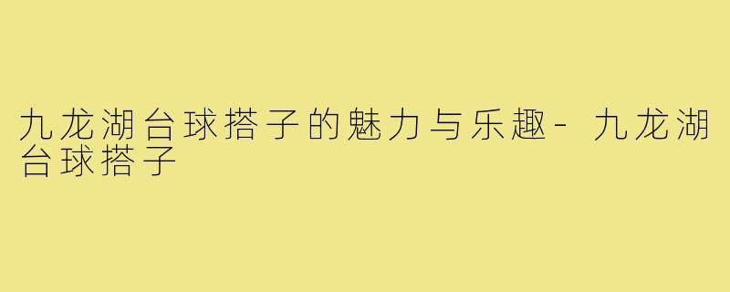 九龙湖台球搭子的魅力与乐趣-九龙湖台球搭子