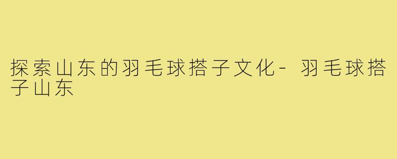 探索山东的羽毛球搭子文化-羽毛球搭子山东