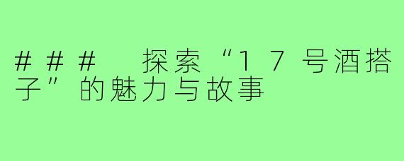 ### 探索“17号酒搭子”的魅力与故事