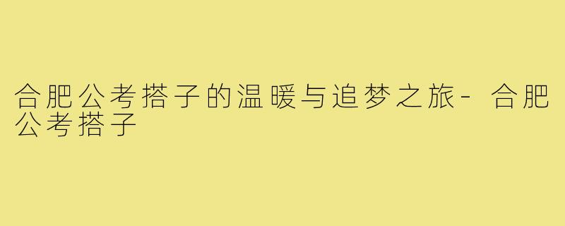 合肥公考搭子的温暖与追梦之旅