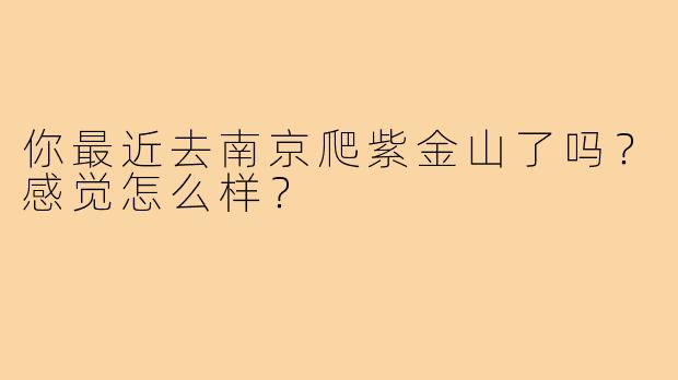 你最近去南京爬紫金山了吗？感觉怎么样？