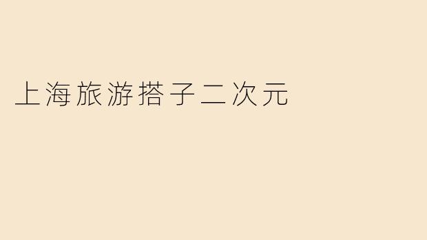 上海旅游搭子二次元
